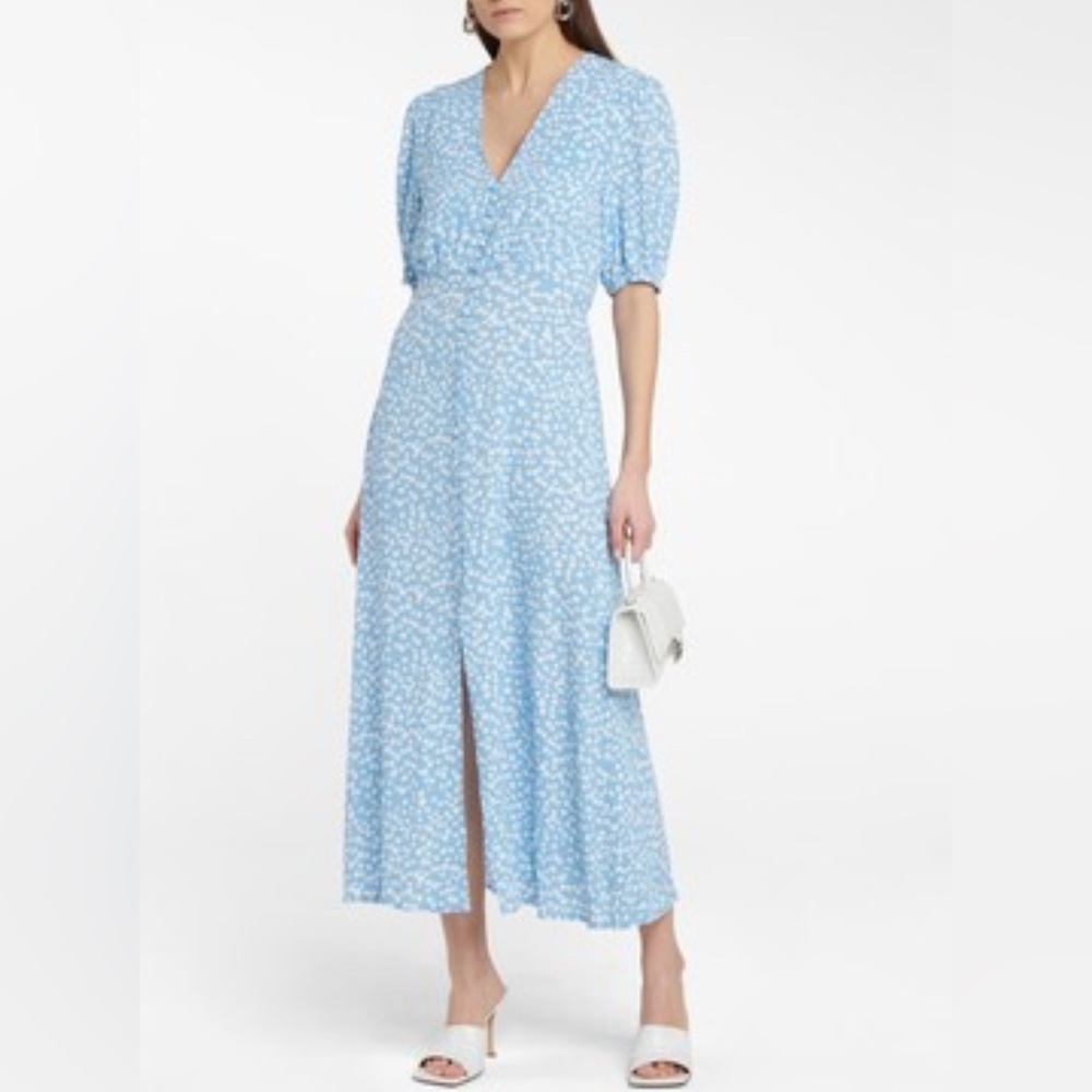 Rixo London Staci Blue Floral Dress